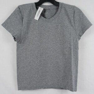 Aritzia Smooth Seamless Willow Short Sleeve Tee Tshirt Top in Heather Dark Grey
